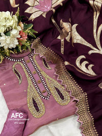 AFC Royal Collection – Pure Shimmer Organza Zardozi 3-Piece Suit Set