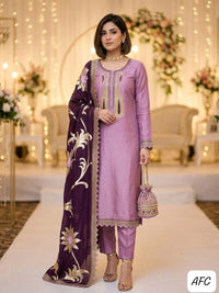 AFC Royal Collection – Pure Shimmer Organza Zardozi 3-Piece Suit Set