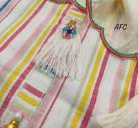 AFC Classy Collection – Multicolour Stripe Linen Cotton 3-Piece Suit Set