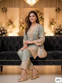 Aarvika Fab Premium Collection – Pure Shimmer Soft Tissue Organza Coord Set