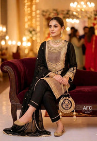 AFC Royal Collection – Pure Silk Heavy Zari Kauri Work 4-Piece Suit Set