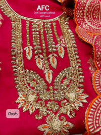 Royal Collection | Rose Pink Pure Organza Banarasi Silk Suit (Unstitched)