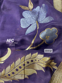 Wine Purple & Maroon Shimmer Tissue Silk Suit with Banarasi Organza Dupatta